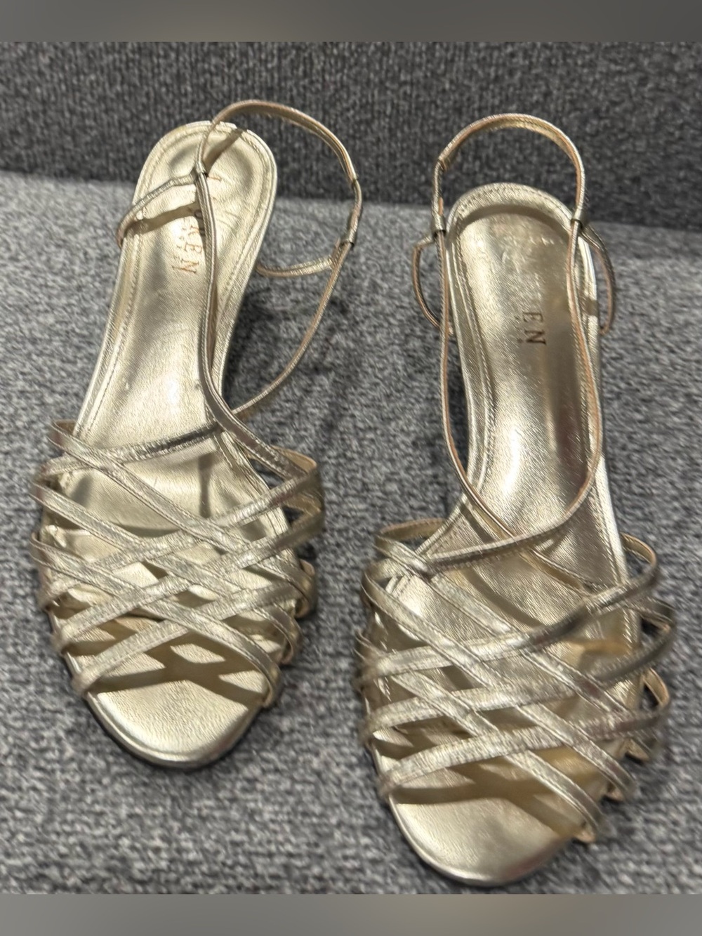 Ralph Lauren Gold Strappy Slingback Sandals - Women